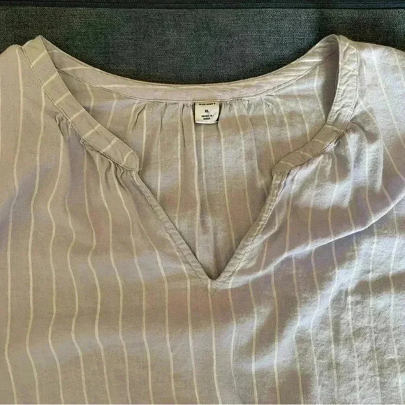 Woman’s Light Blue and White Striped Shirt - Picture 3 of 5